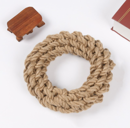 Pet Toy New Bite-resistant Hemp Rope Ring Dog Leash Circle