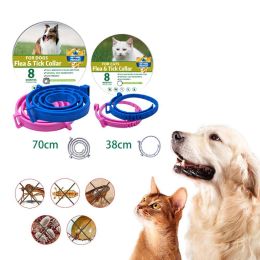 Boxed Anti Flea And Tick Dog Collar Dog Antiparasitic Collar Cat Mosquitoes Insect Repellent Retractable Deworming Pet Accessories (Color: grey)