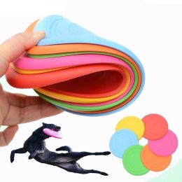 Soft Non-Slip Dog Flying Disc Silicone Game Frisbeed Anti-Chew Dog Toy Pet Puppy Training Interactive Dog Supplies (Color: Yellow)