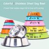 Pet Feeding Bowls Stainless Steel Non-slip Dog Bowl Durable Anti-fall Cat Puppy Feeder For Dogs Teddy Golden Retriever