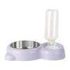 Pet Cat Bowl Stainless Steel Multifunctional Dog Cat Bowl With Water Bottle Drinking Water Feeding Bear Bowl gatos